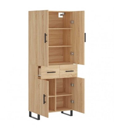 vidaXL Highboard Sonoma Oak 69,5x34x180 cm Engineered Wood