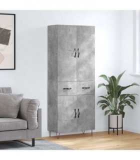 vidaXL Highboard Concrete Grey 69,5x34x180 cm Engineered Wood