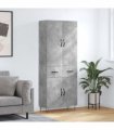 vidaXL Highboard Concrete Grey 69,5x34x180 cm Engineered Wood