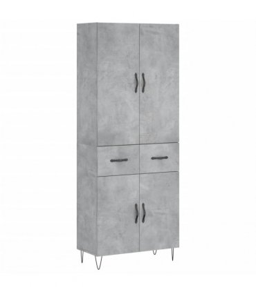 vidaXL Highboard Concrete Grey 69,5x34x180 cm Engineered Wood