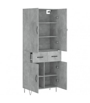 vidaXL Highboard Concrete Grey 69,5x34x180 cm Engineered Wood