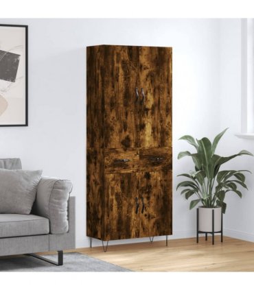 vidaXL Highboard Smoked Oak 69,5x34x180 cm Engineered Wood