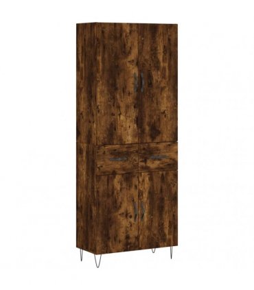 vidaXL Highboard Smoked Oak 69,5x34x180 cm Engineered Wood