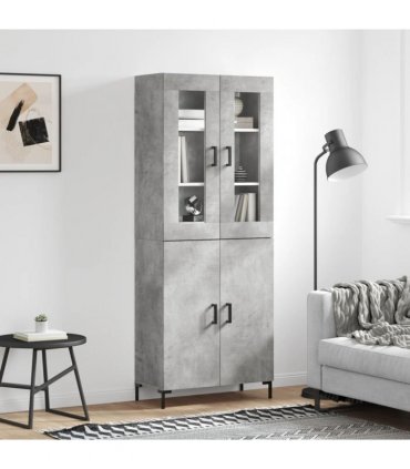 vidaXL Highboard Concrete Grey 69,5x34x180 cm Engineered Wood