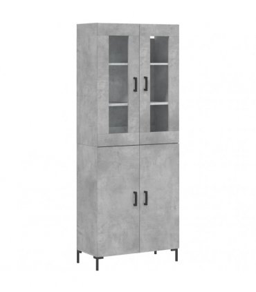 vidaXL Highboard Concrete Grey 69,5x34x180 cm Engineered Wood