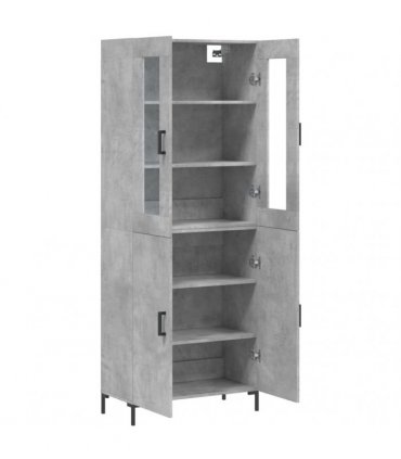 vidaXL Highboard Concrete Grey 69,5x34x180 cm Engineered Wood