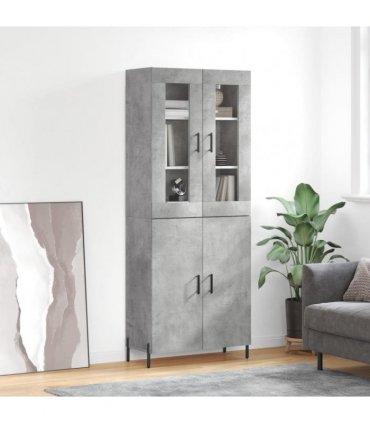 vidaXL Highboard Concrete Grey 69,5x34x180 cm Engineered Wood