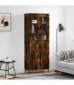 vidaXL Highboard Smoked Oak 69,5x34x180 cm Engineered Wood