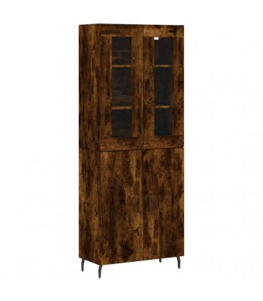 vidaXL Highboard Smoked Oak 69,5x34x180 cm Engineered Wood