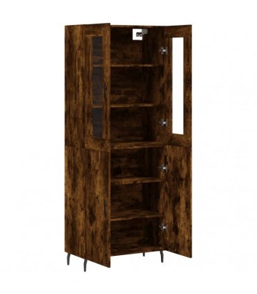 vidaXL Highboard Smoked Oak 69,5x34x180 cm Engineered Wood