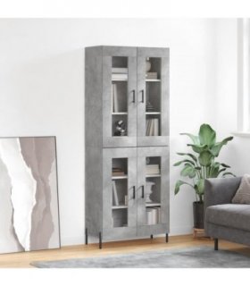 vidaXL Highboard Concrete Grey 69,5x34x180 cm Engineered Wood