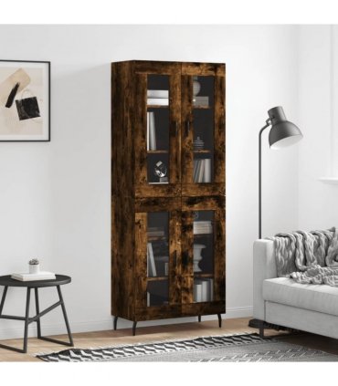 vidaXL Highboard Smoked Oak 69,5x34x180 cm Engineered Wood