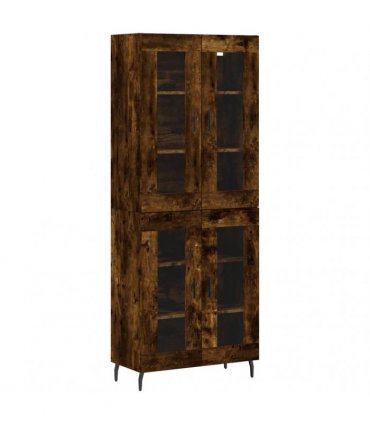 vidaXL Highboard Smoked Oak 69,5x34x180 cm Engineered Wood