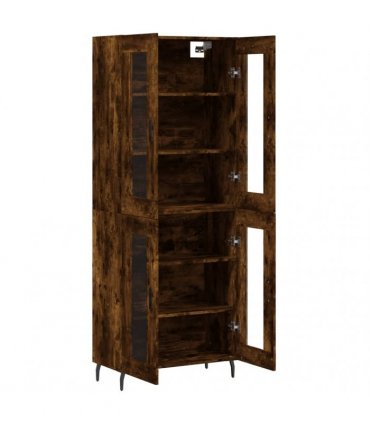 vidaXL Highboard Smoked Oak 69,5x34x180 cm Engineered Wood