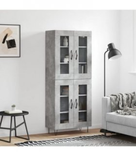 vidaXL Highboard Concrete Grey 69,5x34x180 cm Engineered Wood