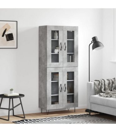 vidaXL Highboard Concrete Grey 69,5x34x180 cm Engineered Wood
