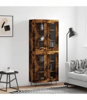 vidaXL Highboard Smoked Oak 69,5x34x180 cm Engineered Wood