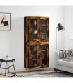 vidaXL Highboard Smoked Oak 69,5x34x180 cm Engineered Wood