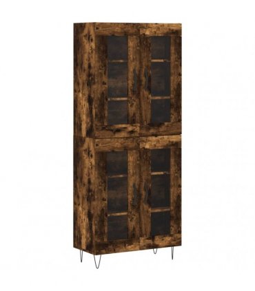 vidaXL Highboard Smoked Oak 69,5x34x180 cm Engineered Wood