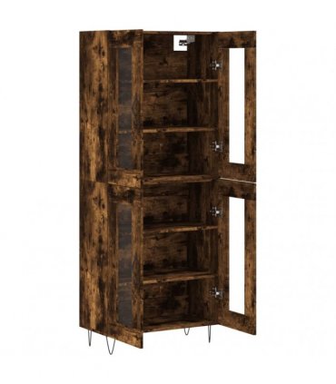 vidaXL Highboard Smoked Oak 69,5x34x180 cm Engineered Wood