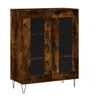 vidaXL Highboard Smoked Oak 69,5x34x180 cm Engineered Wood