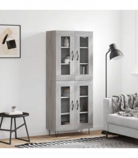 vidaXL Highboard Grey Sonoma 69,5x34x180 cm Engineered Wood