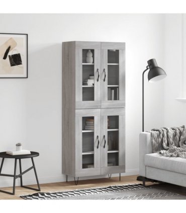 vidaXL Highboard Grey Sonoma 69,5x34x180 cm Engineered Wood
