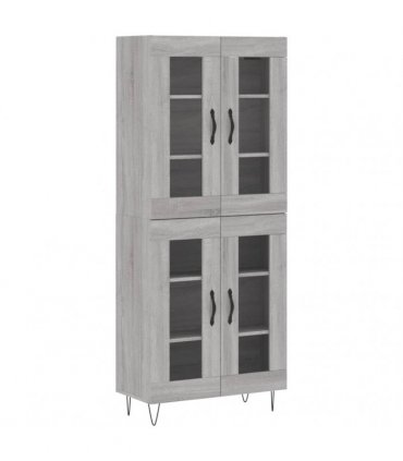 vidaXL Highboard Grey Sonoma 69,5x34x180 cm Engineered Wood