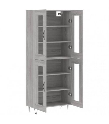 vidaXL Highboard Grey Sonoma 69,5x34x180 cm Engineered Wood