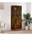 vidaXL Highboard Smoked Oak 69,5x34x180 cm Engineered Wood