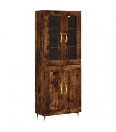 vidaXL Highboard Smoked Oak 69,5x34x180 cm Engineered Wood