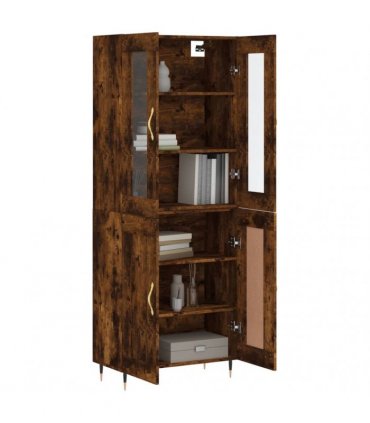 vidaXL Highboard Smoked Oak 69,5x34x180 cm Engineered Wood