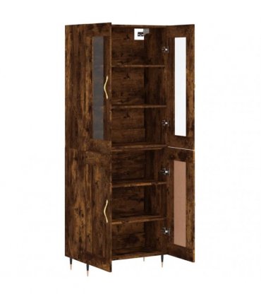 vidaXL Highboard Smoked Oak 69,5x34x180 cm Engineered Wood