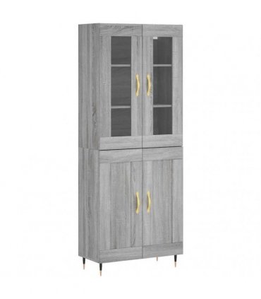 vidaXL Highboard Grey Sonoma 69,5x34x180 cm Engineered Wood