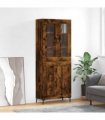vidaXL Highboard Smoked Oak 69,5x34x180 cm Engineered Wood