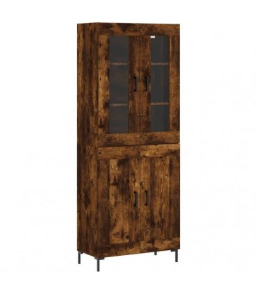 vidaXL Highboard Smoked Oak 69,5x34x180 cm Engineered Wood