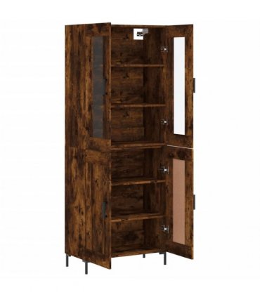 vidaXL Highboard Smoked Oak 69,5x34x180 cm Engineered Wood