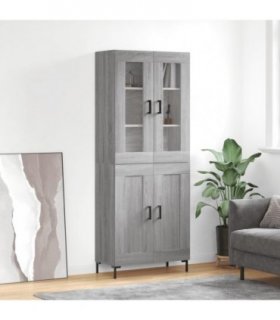 vidaXL Highboard Grey Sonoma 69,5x34x180 cm Engineered Wood