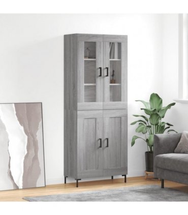 vidaXL Highboard Grey Sonoma 69,5x34x180 cm Engineered Wood