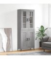vidaXL Highboard Grey Sonoma 69,5x34x180 cm Engineered Wood