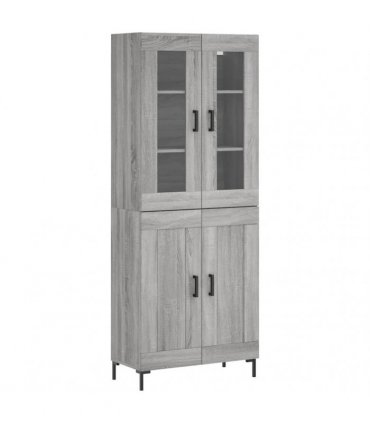 vidaXL Highboard Grey Sonoma 69,5x34x180 cm Engineered Wood
