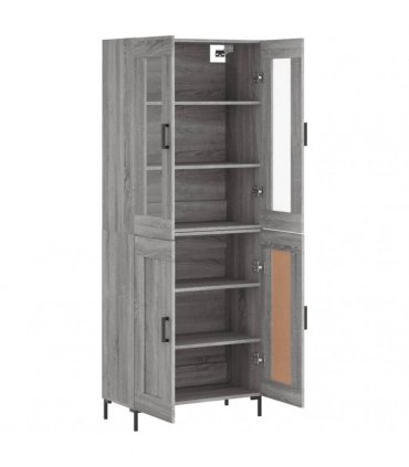 vidaXL Highboard Grey Sonoma 69,5x34x180 cm Engineered Wood
