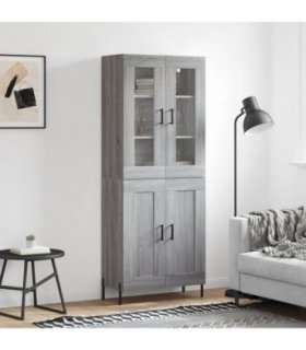 vidaXL Highboard Grey Sonoma 69,5x34x180 cm Engineered Wood