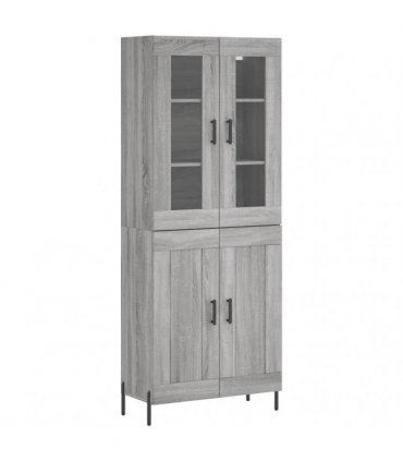 vidaXL Highboard Grey Sonoma 69,5x34x180 cm Engineered Wood