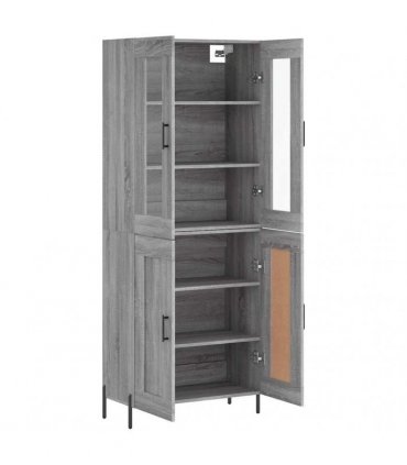 vidaXL Highboard Grey Sonoma 69,5x34x180 cm Engineered Wood