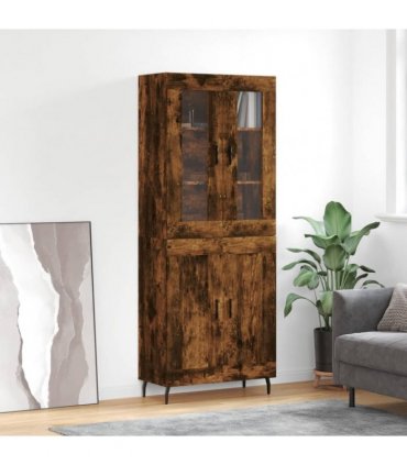 vidaXL Highboard Smoked Oak 69,5x34x180 cm Engineered Wood