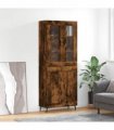 vidaXL Highboard Smoked Oak 69,5x34x180 cm Engineered Wood