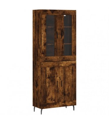 vidaXL Highboard Smoked Oak 69,5x34x180 cm Engineered Wood