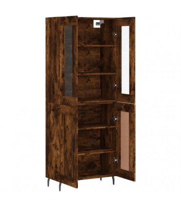 vidaXL Highboard Smoked Oak 69,5x34x180 cm Engineered Wood
