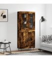 vidaXL Highboard Smoked Oak 69,5x34x180 cm Engineered Wood